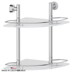 Полка угловая 2-х ярусная FBS Vizovice 28 cm 276x378x276 мм матовое стекло, хром Полка угловая 2-х ярусная FBS Vizovice 28 cm 276x378x276 мм матовое стекло, хром