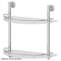 Полка 2-х ярусная FBS Vizovice 40 cm 400x378x201 мм матовое стекло, хром Полка 2-х ярусная FBS Vizovice 40 cm 400x378x201 мм матовое стекло, хром