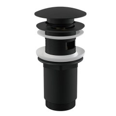 Донный клапан для раковин с переливом ALCAPLAST черный матовый A392BLACK Донный клапан для раковин с переливом ALCAPLAST черный матовый A392BLACK
