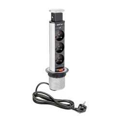 Розетка встраиваемая GTV серебристая AE-BPW3S60-80 Розетка встраиваемая GTV серебристая AE-BPW3S60-80