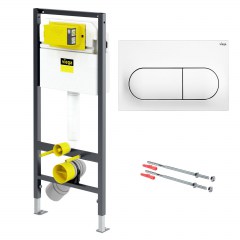 Инсталляция для подвесного унитаза VIEGA Prevista Dry с клавишей смыва Visign for Life 6 белая 792831