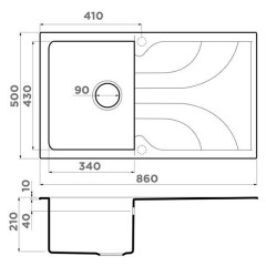 Мойка кухонная OMOIKIRI Yasugata 86 860х500х210 мм Мойка кухонная OMOIKIRI Yasugata 86 860х500х210 мм
