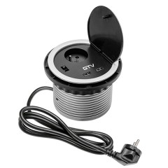 Розетка встраиваемая GTV CHARGER серая AE-BPW1U2UCH-80 Розетка встраиваемая GTV CHARGER серая AE-BPW1U2UCH-80