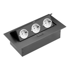 Розетка встраиваемая GTV черный AE-PB03GS-20