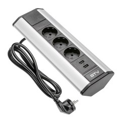 Розетка встраиваемая GTV серый AE-PBKT3S2U-80 Розетка встраиваемая GTV серый AE-PBKT3S2U-80