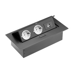 Розетка встраиваемая GTV черная AE-PBU02GS-20 Розетка встраиваемая GTV черная AE-PBU02GS-20