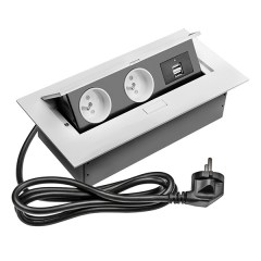 Розетка встраиваемая GTV белая AE-PBU2GU-10