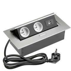 Розетка встраиваемая GTV алюминий AE-PBU2GU-53