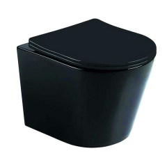 Унитаз подвесной безободковый CERAMALUX SoftClose цвет черный B2330B Унитаз подвесной безободковый CERAMALUX SoftClose цвет черный B2330B