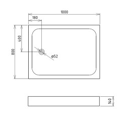 Поддон душевой акриловый GEMY 1000x800x140 мм ST15T Поддон душевой акриловый GEMY 1000x800x140 мм ST15T