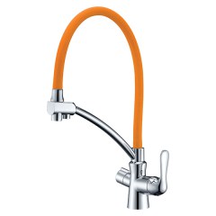 Смеситель для кухни с гибким изливом и подключением для фильтра LEMARK Comfort LM3070C-Orange