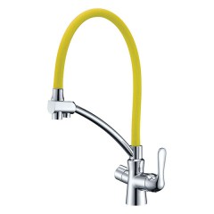 Смеситель для кухни с гибким изливом и подключением для фильтра LEMARK Comfort LM3070C-Yellow Смеситель для кухни с гибким изливом и подключением для фильтра LEMARK Comfort LM3070C-Yellow