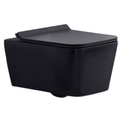 Унитаз подвесной безободковый CERAMALUX SoftClose 350х520х345 мм цвет черный глянцевый NS5170-18 Унитаз подвесной безободковый CERAMALUX SoftClose 350х520х345 мм цвет черный глянцевый NS5170-18