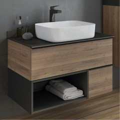 Тумба с раковиной COMFORTY Штутгарт 90 дуб тёмно-коричневый
