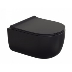 Унитаз подвесной безободковый BERGES Ego 490х370х325 мм Black 082125