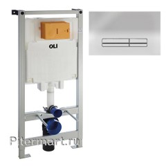 Инсталляция для подвесного унитаза OLI 80 Sanitarblock с клавишей Glam хром глянцевый mechanic 300572-139185