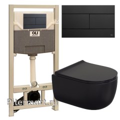 Комплект инсталляция OLI 120 ECO Sanitarblock Slim с унитазом BERGES Ego 49 см SoftClose