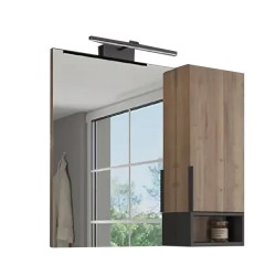 Шкаф зеркальный COMFORTY Штутгарт 90 дуб тёмно-коричневый
