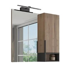 Шкаф зеркальный COMFORTY Штутгарт 75 дуб тёмно-коричневый