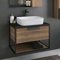 Тумба с раковиной COMFORTY Кёльн 75 дуб тёмно-коричневый