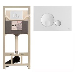 Инсталляция для подвесного унитаза OLI 120 Sanitarblock с клавишей Globe белый глянцевый 879236-152949