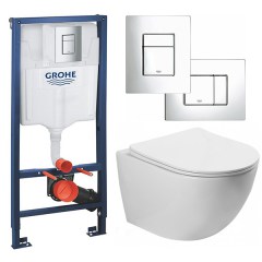 Комплект инсталляция GROHE с унитазом Santiline 49 см