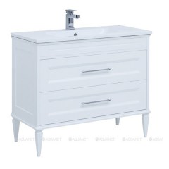 Тумба с раковиной AQUANET Бостон М 100 белый матовый 260666
