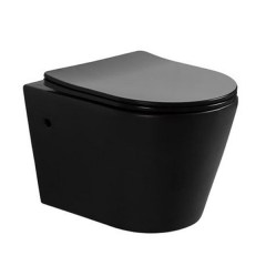 Унитаз приставной безободковый SANTILINE SoftClose 545x365x400 мм черный матовый SL-5020MB