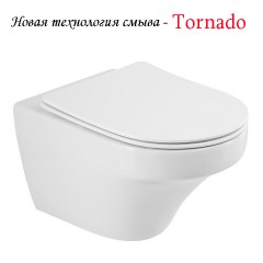 Унитаз подвесной безободковый CEZARES Duet-Tor 360х550х370 мм CZR-2462-TH-TOR