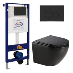 Инсталляция AQUANIKA Basic R-type с унитазом AZARIO Grado Rimfree 10.702.450.02.52-AZ-0046-MB