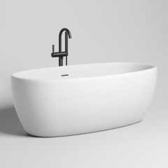 Ванна из искусственного камня SALINI Luce 1690х870х580 мм S-Stone белый матовый 100121M