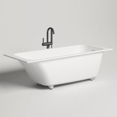 Ванна из литьевого мрамора SALINI Orlanda Kit 1600х700х600 мм S-Sense белый матовый 102115M Ванна из литьевого мрамора SALINI Orlanda Kit 1600х700х600 мм S-Sense белый матовый 102115M