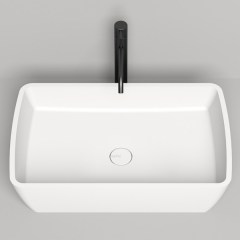 Раковина из искусственного камня на столешницу SALINI Gloria 11 S-Stone 650х400х145 мм белый матовый 1102212M
