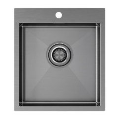 Мойка для кухни PAULMARK Velten 45 510х450х200 мм вороненая сталь PM804551-GM Мойка для кухни PAULMARK Velten 45 510х450х200 мм вороненая сталь PM804551-GM