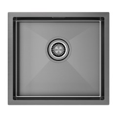 Мойка для кухни PAULMARK Aller 48 UNI 440х480х200 мм вороненая сталь PM804844-GM Мойка для кухни PAULMARK Aller 48 UNI 440х480х200 мм вороненая сталь PM804844-GM