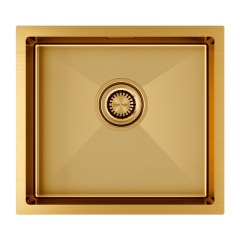 Мойка для кухни PAULMARK Aller 44 UNI 440х440х200 мм золото брашированное PM904444-BG Мойка для кухни PAULMARK Aller 44 UNI 440х440х200 мм золото брашированное PM904444-BG