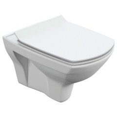 Унитаз подвесной безободковый CERSANIT Carina XL SoftClose Slim 535x355x345 мм S-MZ-CARINA-XL-COn-S-DL-w