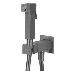 Душ гигиенический встраиваемый с прогрессивным смесителем REMER Absolute чёрный брашированный хром Q64CFP Душ гигиенический встраиваемый с прогрессивным смесителем REMER Absolute чёрный брашированный хром Q64CFP