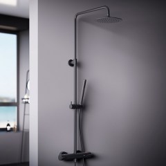 Душевая система с термостатическим смесителем DAMIXA Scandinavian Pure 250 черный матовый 936800300 Душевая система с термостатическим смесителем DAMIXA Scandinavian Pure 250 черный матовый 936800300