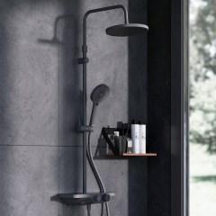 Душевая система с термостатическим смесителем DAMIXA Apollo 235 черный матовый 947760300 Душевая система с термостатическим смесителем DAMIXA Apollo 235 черный матовый 947760300
