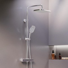 Душевая система с термостатическим смесителем DAMIXA Gala 300х210 хром глянцевый 953800000 Душевая система с термостатическим смесителем DAMIXA Gala 300х210 хром глянцевый 953800000