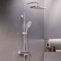 Душевая система с термостатическим смесителем для ванны DAMIXA Gala 300х210 хром глянцевый 953810000 Душевая система с термостатическим смесителем для ванны DAMIXA Gala 300х210 хром глянцевый 953810000