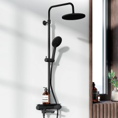 Душевая система с термостатическим смесителем ванны DAMIXA Jupiter 225 черный матовый 977760300 Душевая система с термостатическим смесителем ванны DAMIXA Jupiter 225 черный матовый 977760300