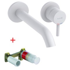 Смеситель для раковины встраиваемый KLUDI Bozz 230 мм белый матовый 382455376S Смеситель для раковины встраиваемый KLUDI Bozz 230 мм белый матовый 382455376S