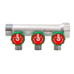 Коллектор латунный ARROWHEAD с регулирующими вентилями 3/4x1/2 на 3 выхода CB-503-03 Коллектор латунный ARROWHEAD с регулирующими вентилями 3/4x1/2 на 3 выхода CB-503-03