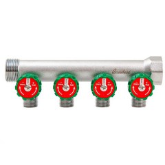 Коллектор латунный ARROWHEAD с регулирующими вентилями 3/4x1/2 на 4 выхода CB-503-04 Коллектор латунный ARROWHEAD с регулирующими вентилями 3/4x1/2 на 4 выхода CB-503-04